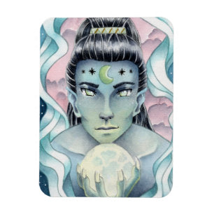 Magnet Flexible Elfe de la Lune Aquarelle