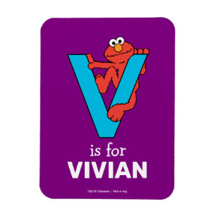Magnet Flexible Elmo Alphabet V bleu