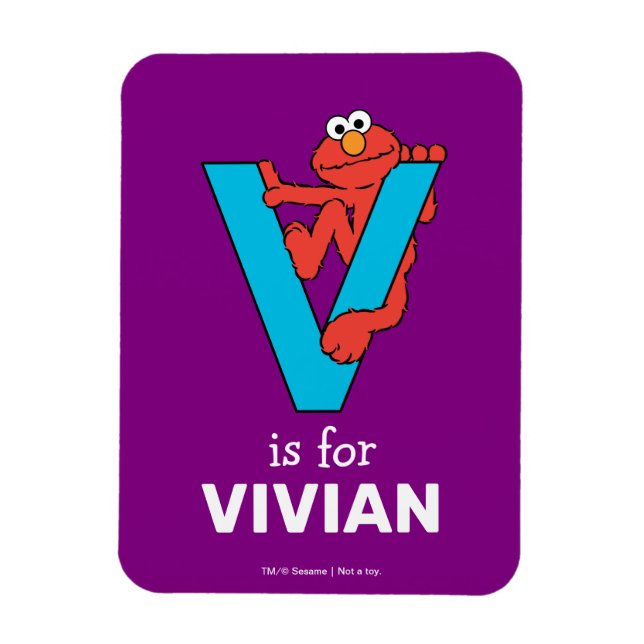 Magnet Flexible Elmo Alphabet | V Bleu (Vertical)