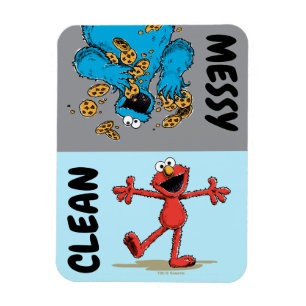 Magnet Flexible Elmo & Cookie Monster "Propre ou Sale" Lave-vaisse