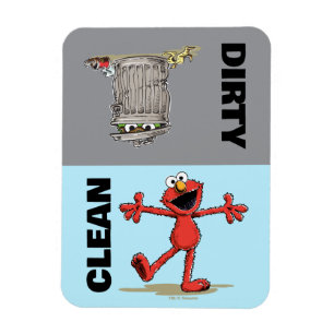 Magnet Flexible Elmo et Oscar "Propre ou Sale" Lave-vaisselle