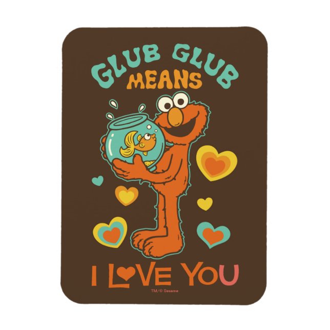 Magnet Flexible Elmo Holding son poisson rouge animal (Vertical)