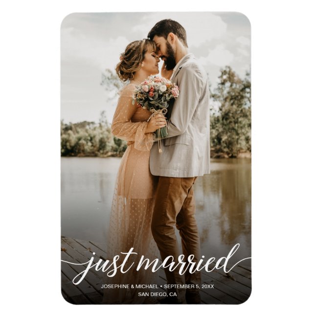 Magnet Flexible Elopement vertical Juste Marié Mariage Photo (Vertical)