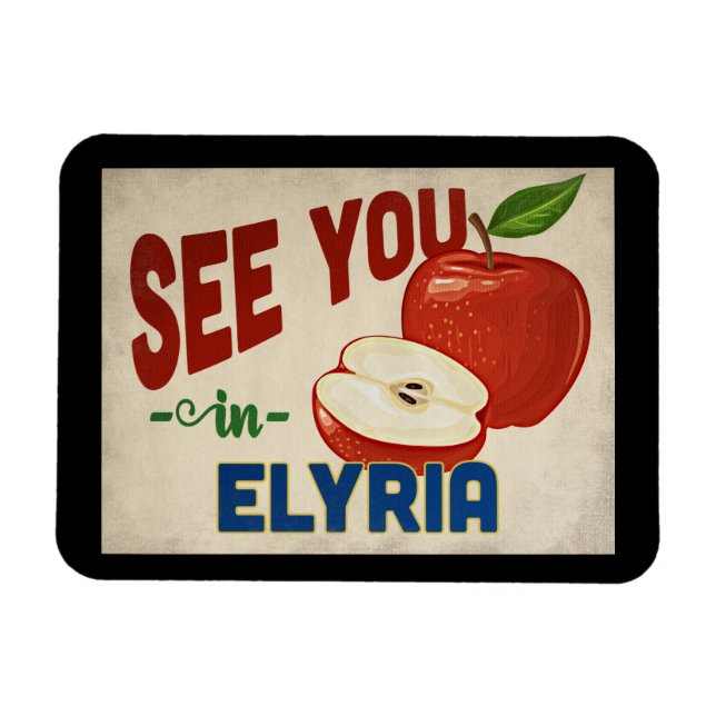 Magnet Flexible Elyria Ohio Apple - Vintage voyage (Horizontal)