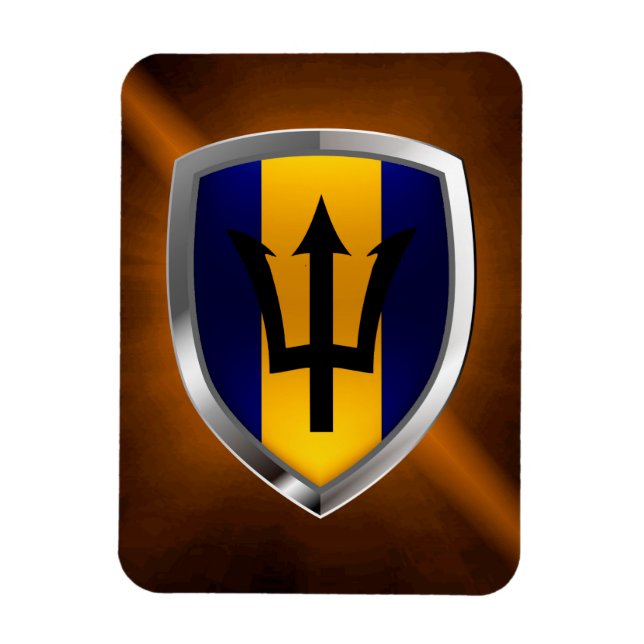 Magnet Flexible Emblème métallique de la Barbade (Vertical)