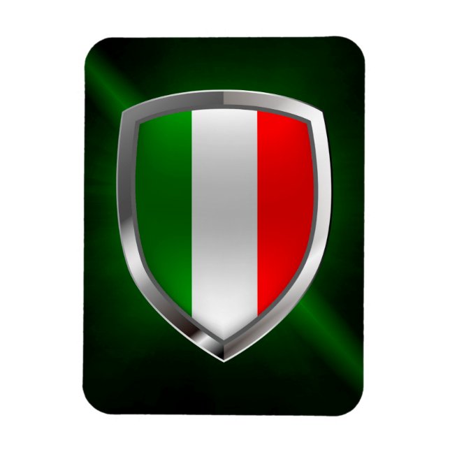 Magnet Flexible Emblème métallique de l'Italie (Vertical)