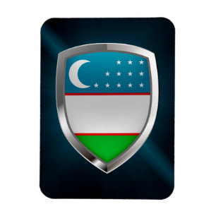 Magnet Flexible Emblème métallique de l'Ouzbékistan