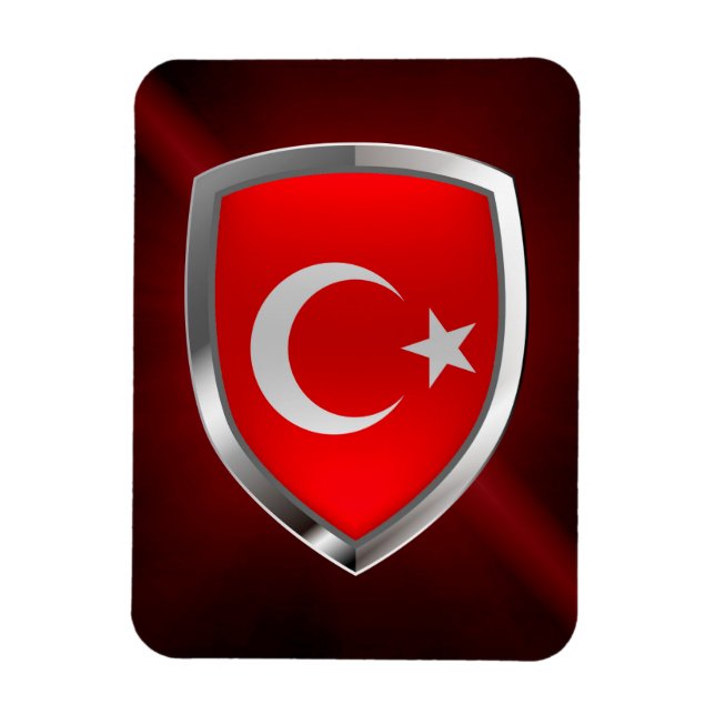 Magnet Flexible Emblème métallique de Turquie (Vertical)