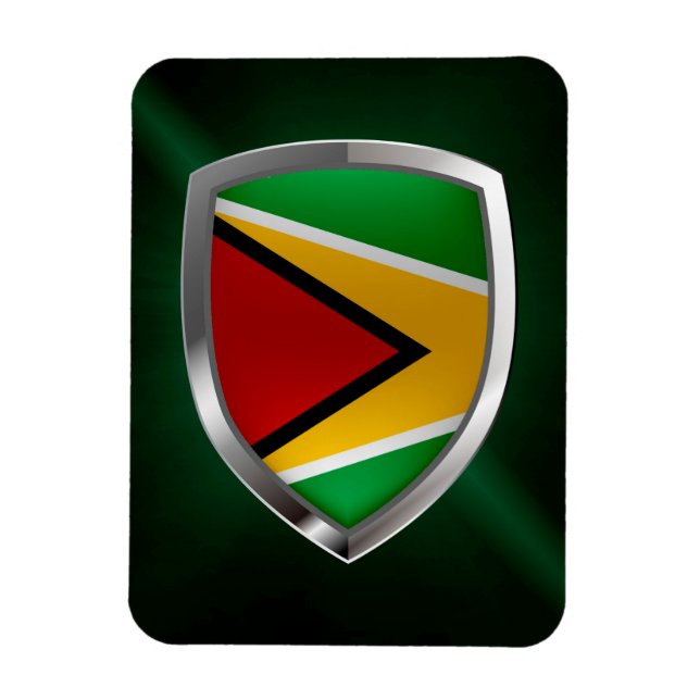 Magnet Flexible Emblème métallique du Guyana (Vertical)