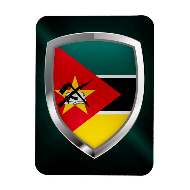 Magnet Flexible Emblème métallique du Mozambique (Vertical)