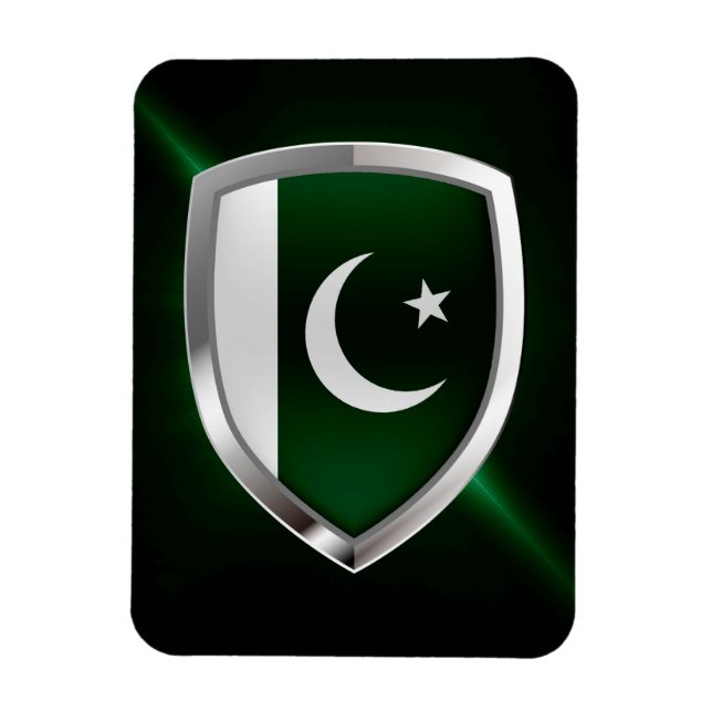 Magnet Flexible Emblème métallique du Pakistan (Vertical)