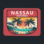 Magnet Flexible Emblème rétro de Nassau Bahamas<br><div class="desc">Design vectoriel Nassau. Station de paquebots de croisière populaire,  la ville possède un paysage vallonné et est connue pour ses plages ainsi que ses récifs coralliens au large,  populaires pour la plongée sous-marine et la plongée avec tuba.</div>