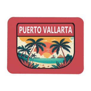 Magnet Flexible Emblème rétro de Puerto Vallarta Mexique