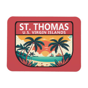 Magnet Flexible Emblème rétro des îles Vierges américaines St Thom