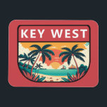 Magnet Flexible Emblème rétro Key West Florida<br><div class="desc">Design d'art vectoriel clé Ouest. Key West,  une ville insulaire américaine,  fait partie de l'archipel Florida Keys.</div>