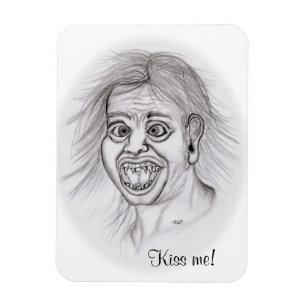 Magnet Flexible Embrasse-moi ! Crayon dessin noir et blanc