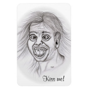 Magnet Flexible Embrasse-moi ! Crayon dessin noir et blanc