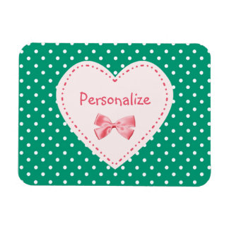 Magnet Flexible Emerald Green Heart Avec Nom