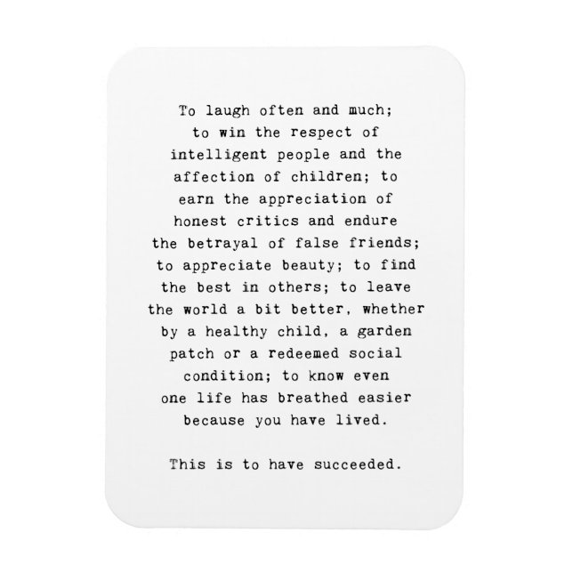 Magnet Flexible Emerson inspiration citation succès d'aimant frigo (Vertical)