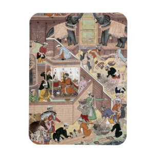 Magnet Flexible Empereur Akbar (r.1556-1605) inspectant le buildin