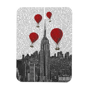 Magnet Flexible Empire State Building et ballons à air d'un rouge
