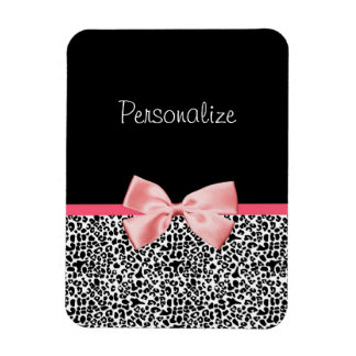 Magnet Flexible Empreinte de léopard tendance et ruban rose avec n