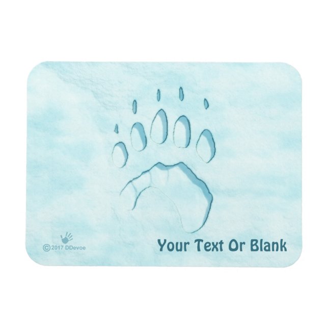 Magnet Flexible Empreinte de patte d'ours polaire (Horizontal)