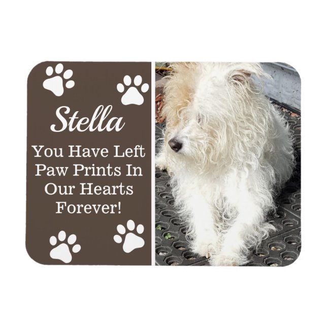 Magnet Flexible Empreintes de pattes dans notre coeur, perte de an (Horizontal)