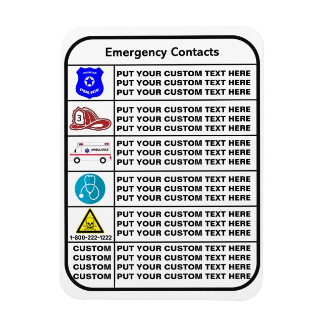 Magnet Flexible En Cas d'Urgence (Vertical)
