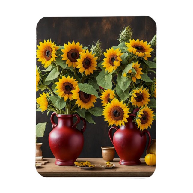 Magnet Flexible Encore la vie avec des tournesols (Vertical)
