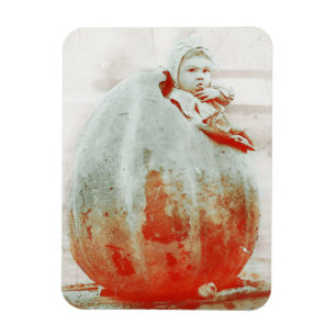 Magnet Flexible Enfant vintage dans un Citrouille géant
