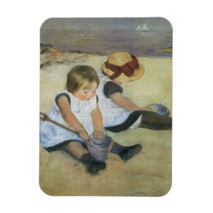 Magnet Flexible Enfants jouant sur la plage par Mary Cassatt