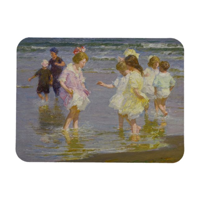 Magnet Flexible Enfants marchant sur la plage (par E.H. Potthast) (Horizontal)