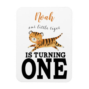 Magnet Flexible Enfants Wild One Jungle Tiger Premier anniversaire