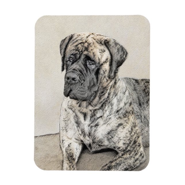 Magnet Flexible English Mastiff (Brindle) Painting - Dog Art (Vertical)