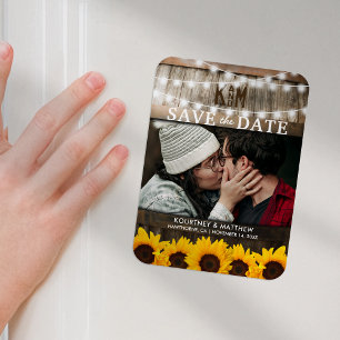 Magnet Flexible Enregistrement de photo rustique   Mariage tournes