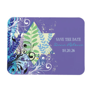 Magnet Flexible Enregistrer la date Bat mitzvah FLORAL STAR ABSTRA