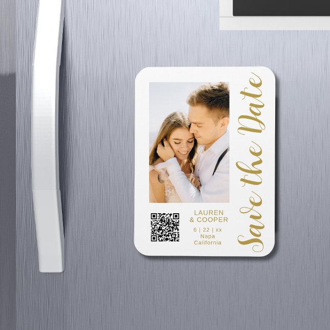 Magnet Flexible Enregistrer La Date Black Gold Style Mariage moder (Créateur téléchargé)