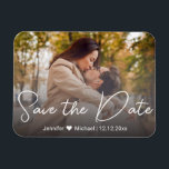 Magnet Flexible enregistrer la date chic blanc écriture photo coup<br><div class="desc">photo de freepik.com enregistrer la date chic blanc écriture couple photo Magnet</div>