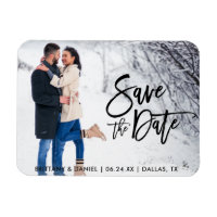 Enregistrer La Date Couple Photo Moderne Brush Scr