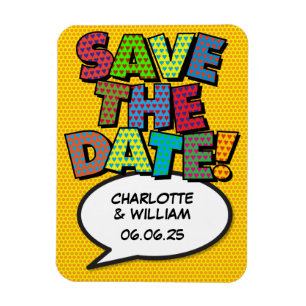 Magnet Flexible ENREGISTRER LA DATE Fun Retro Comic Book Pop Art