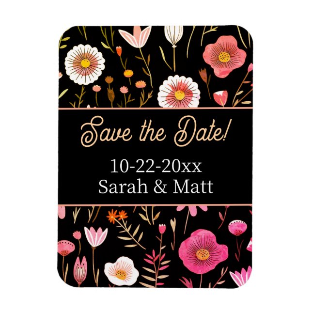 Magnet Flexible Enregistrer la date magnétique rose (Vertical)