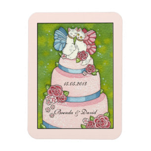 Magnet Flexible Enregistrer la date Mariage mignonne gâteau de gât