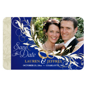 Magnet Flexible Enregistrer la date - Sapphire Blue & Sage Photo M