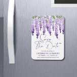 Magnet Flexible Enregistrer la date Watercolor Wisteria Lilac Mari<br><div class="desc">Enregistrer la date Aquarelle Wisteria Lilac Wedding Enregistrer la date Magnets présente d'élégantes fleurs de glycine à l'aquarelle en lilas mou, lavande et violet avec feuilles verts sur un arrière - plan blanc avec vos informations Enregistrer la date ci-dessous. Personnalisez en modifiant le texte dans les zones de texte fournies....</div>