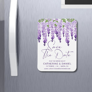 Magnet Flexible Enregistrer la date Watercolor Wisteria Lilac Mari