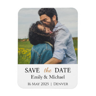 Magnet Flexible Enregistrer la photo Faire-part de mariage date