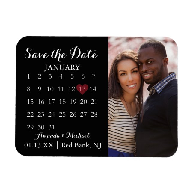 Magnet Flexible Enregistrer l'aimant de date - Calendrier photo (Horizontal)
