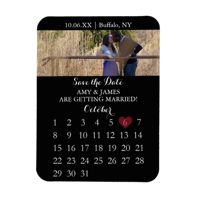 Magnet Flexible Enregistrer l'aimant de date - Calendrier photo (v (Vertical)