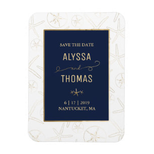 Magnet Flexible Enregistrer l'aimant de date - Mariage de plage, S